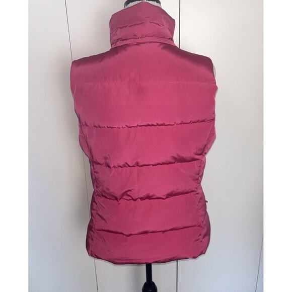 TALBOTS Puffer Down Vest Jacket Women's Sz Small Fuschia Pink Quilted Warm - Picture 5 of 10